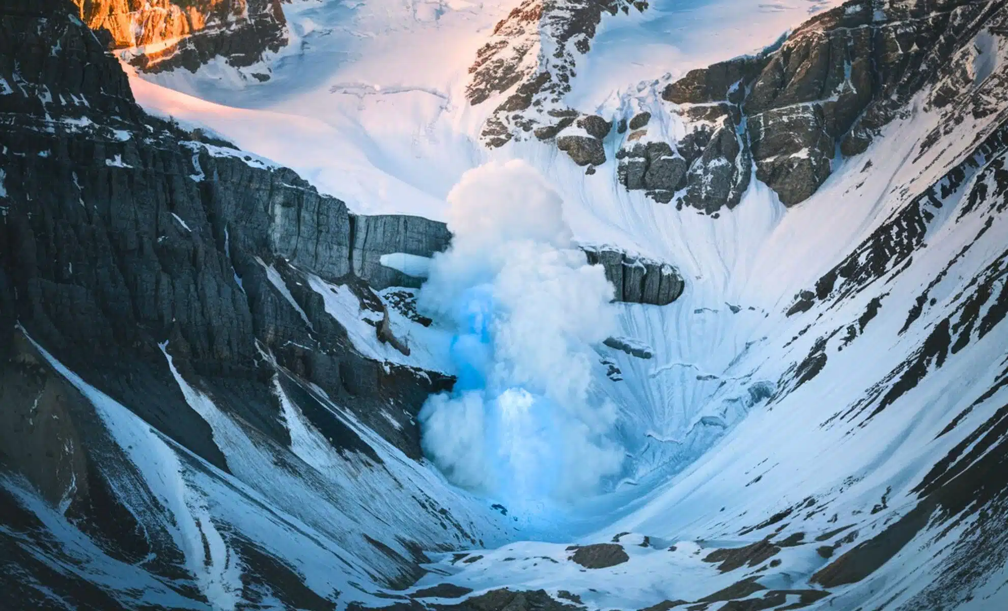 Blue Avalanche Glow Baffles Scientists